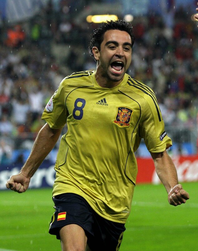 Spanish football player celebrating