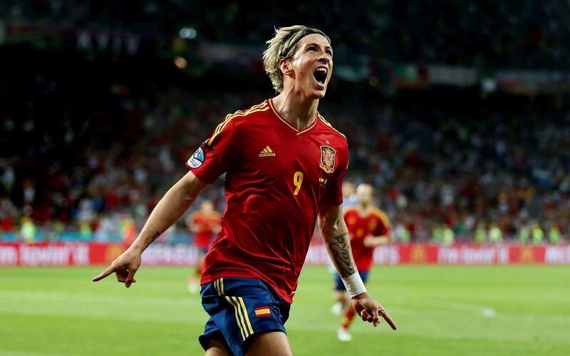 Spanish football player celebrating