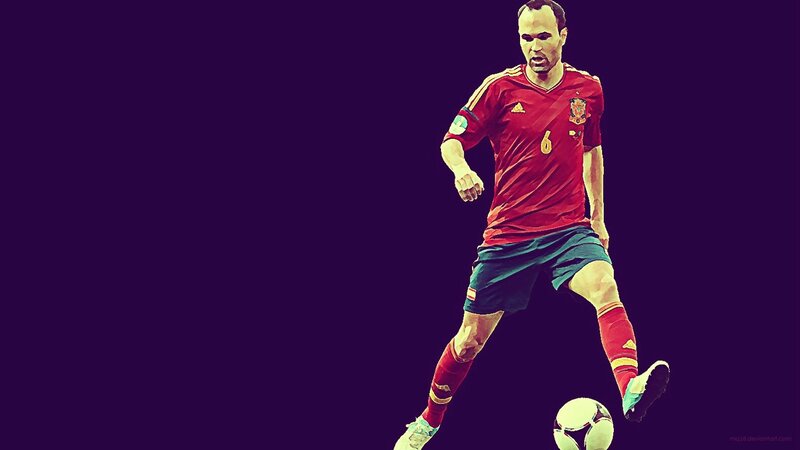 Spanish football player in action