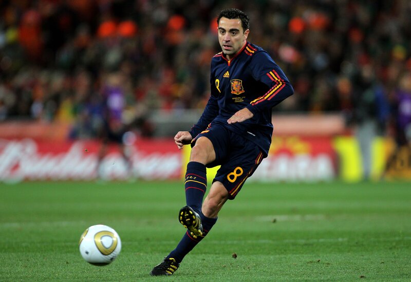 Spanish football player in action