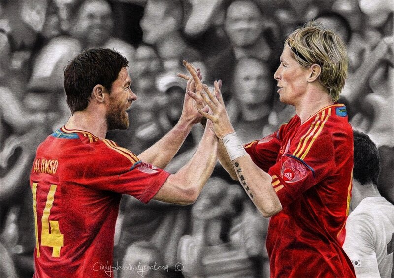 Spanish football players celebrating