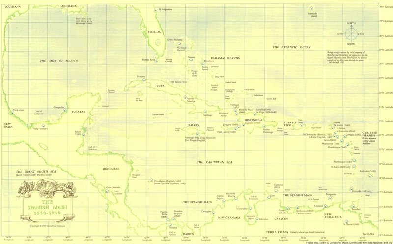 Spanish Main map 1660-1700