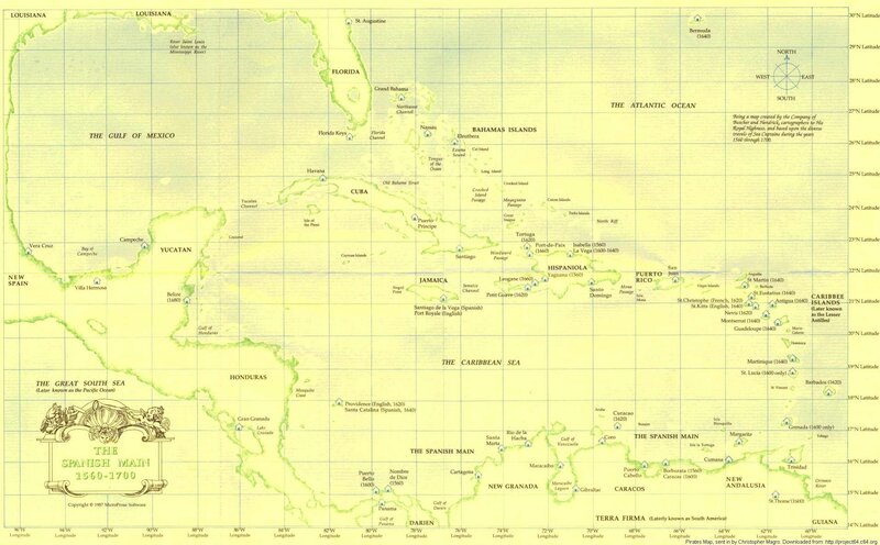 Spanish Main map 1660-1700