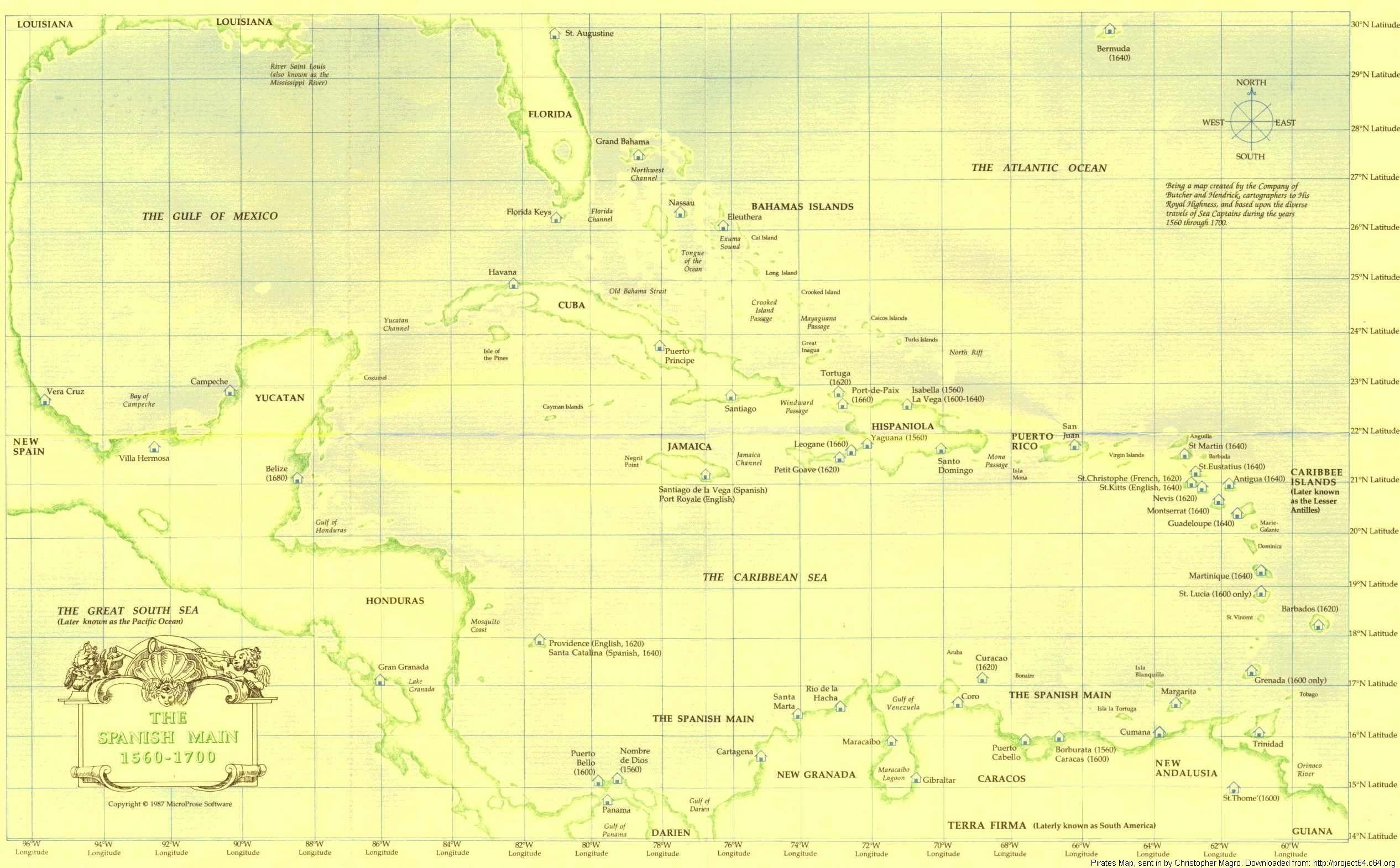 Spanish Main map 1660-1700