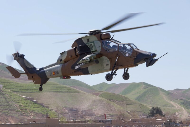 Spanish military helicopter in flight
