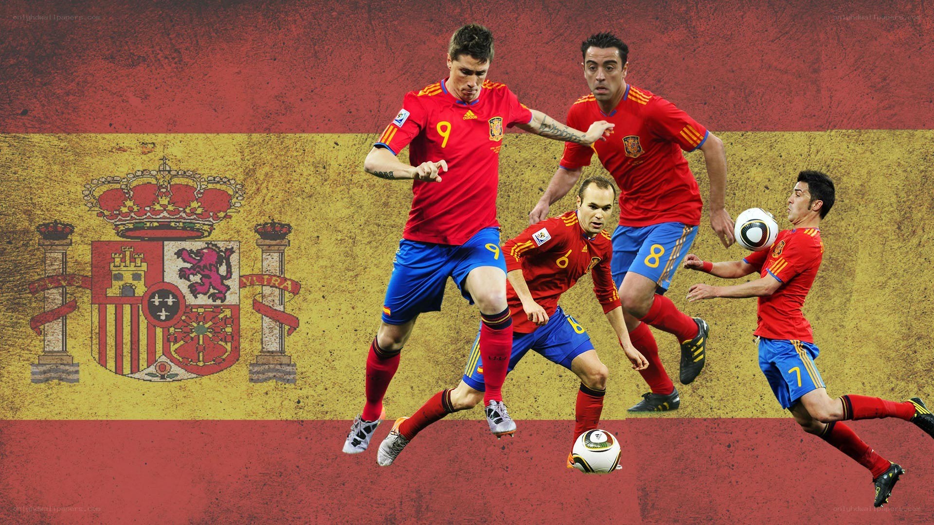 Spanish soccer players in action