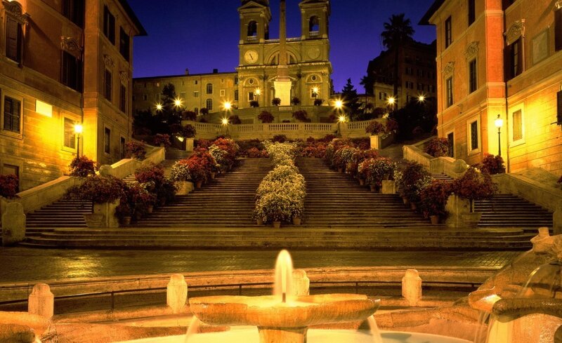 Spanish Steps at Night — Yellow