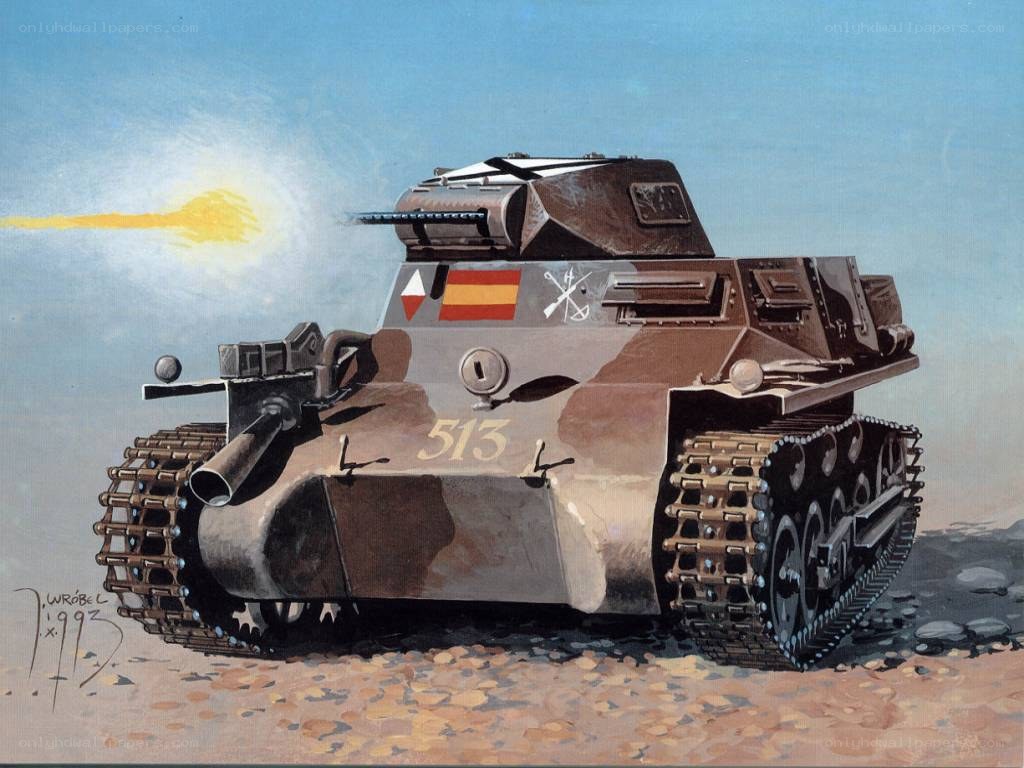 Spanish tank in combat