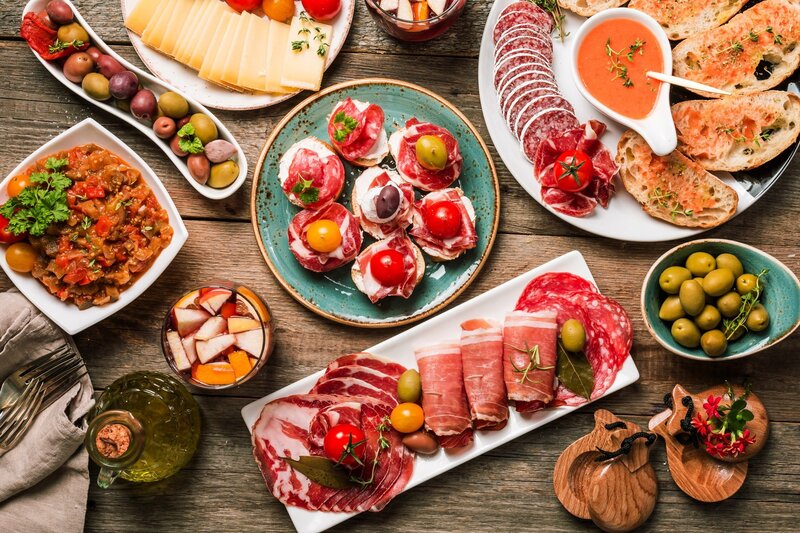 Spanish Tapas Platter — Brown, Appetizing