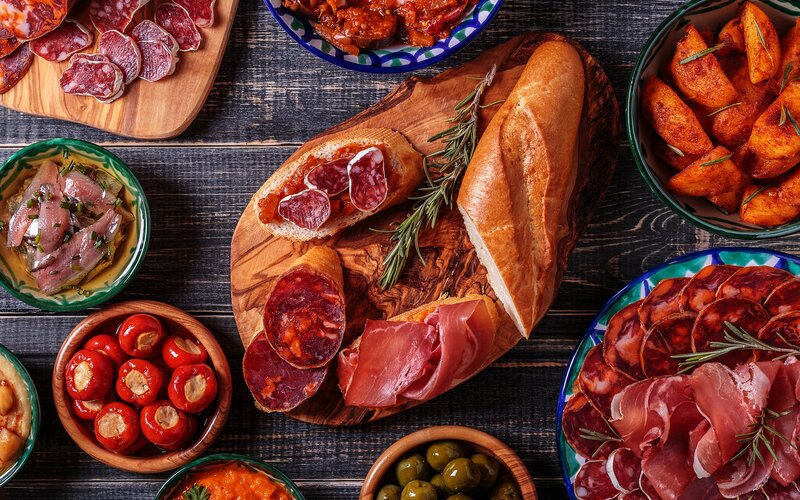 Spanish Tapas Platter — Brown