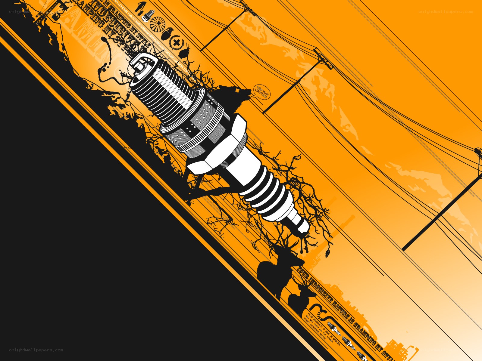 Spark plug art with nature theme