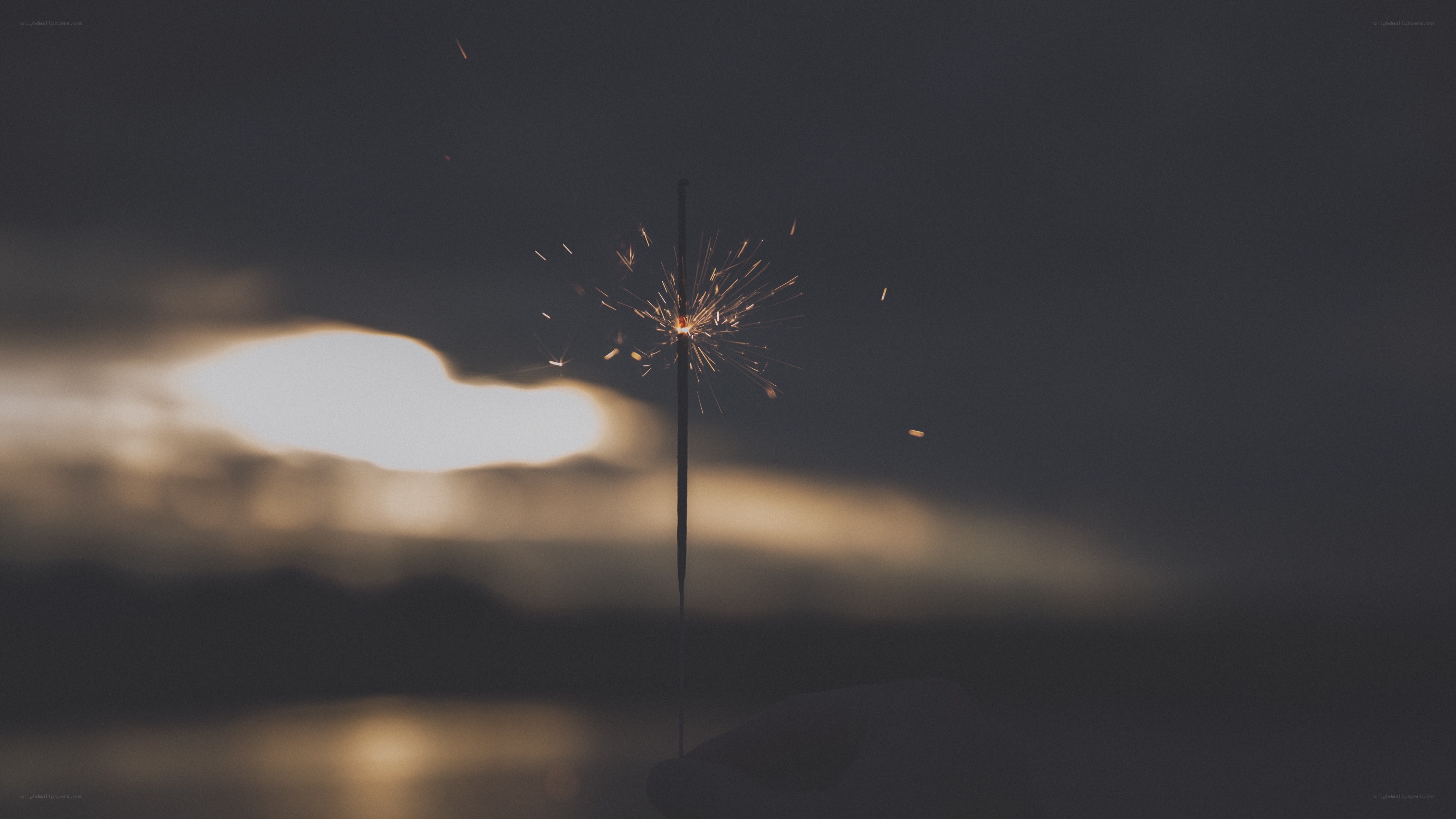 sparkler at dusk
