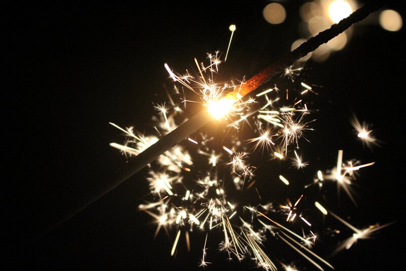 sparkler at night