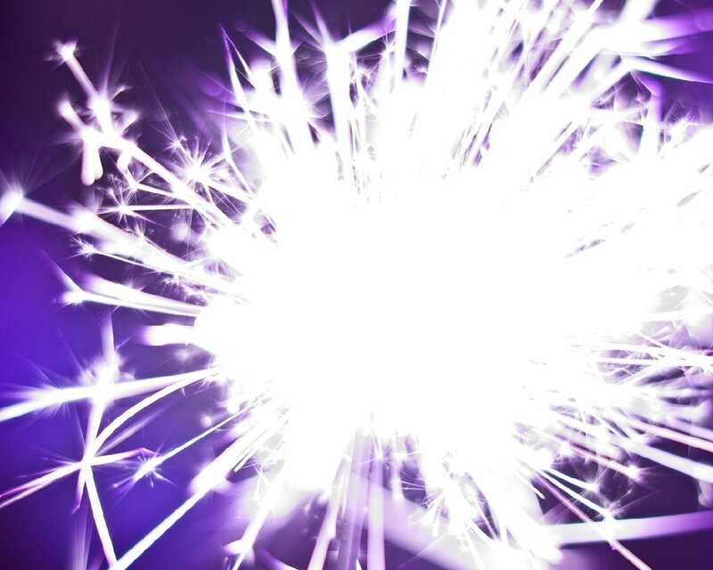 Sparkler Firework Burst — White, Bright
