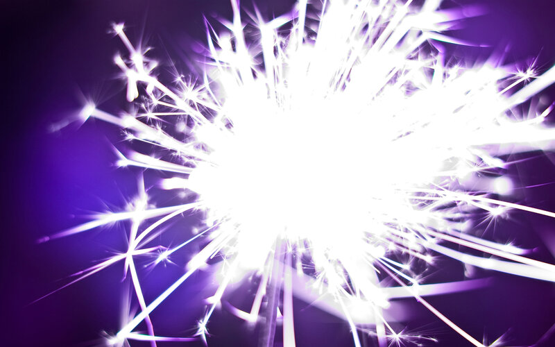 Sparkler Firework Burst — White, Dramatic
