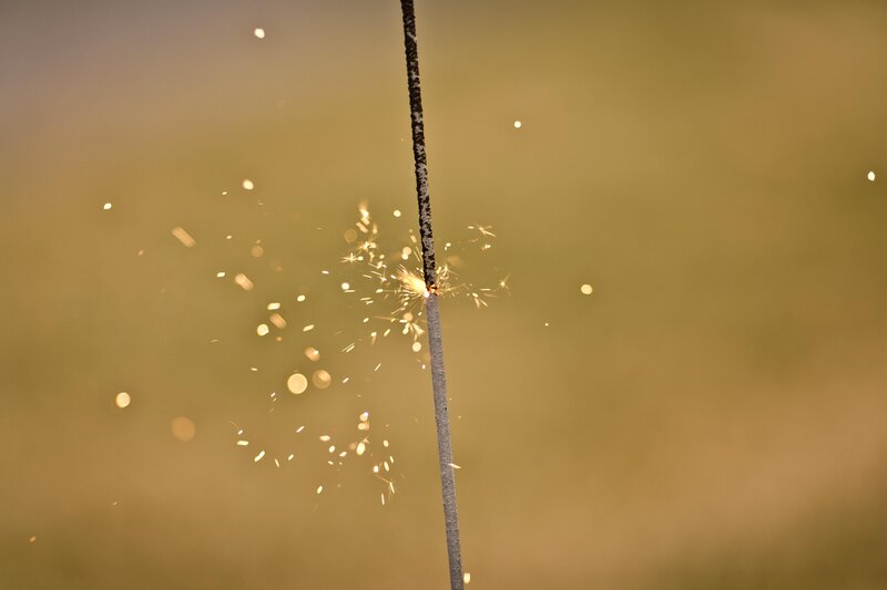sparkler firework in motion