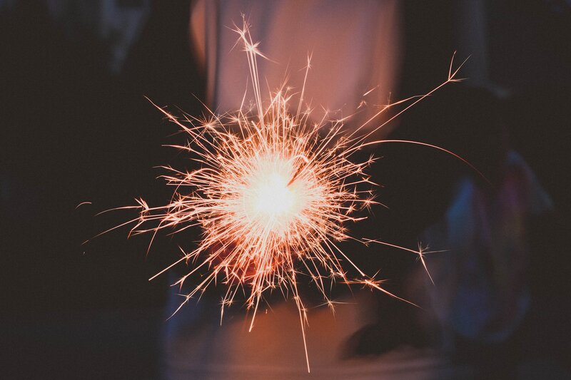 Sparkler Firework — Orange, Celebratory