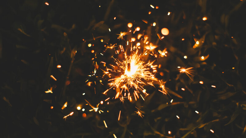 Sparkler Firework — Orange, Dramatic