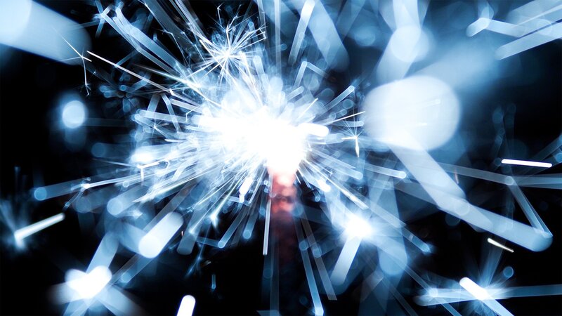 Sparkler Firework — White, Dramatic, Night, Photograph