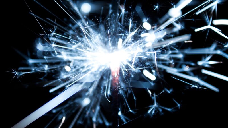 Sparkler Firework — White, Dramatic