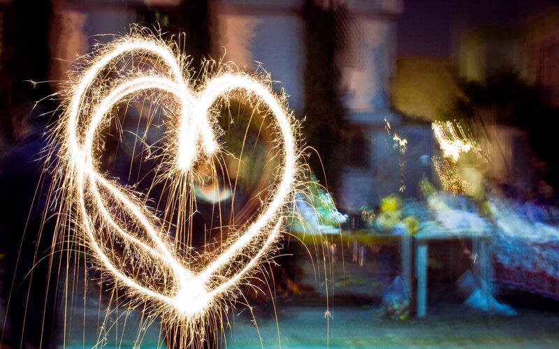 Sparkler Heart Shape