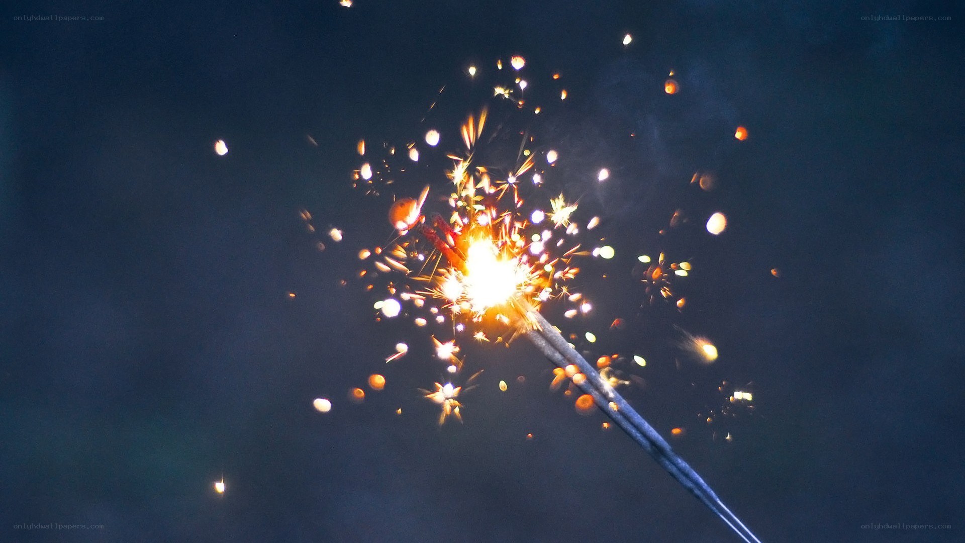 sparkler in night sky
