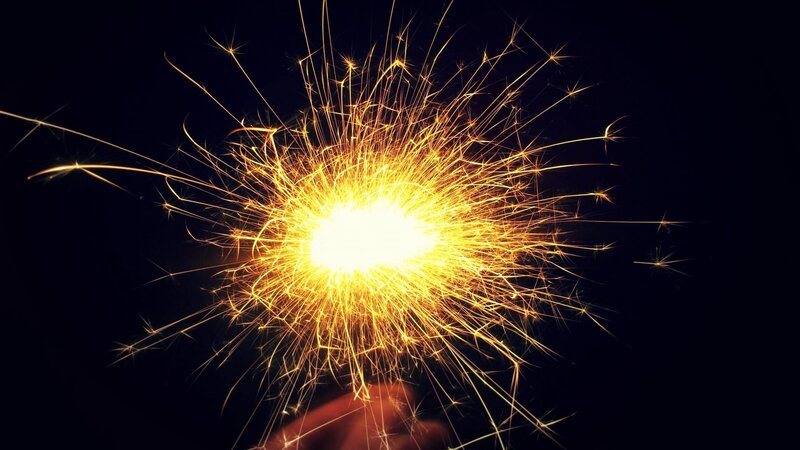 sparkler light display