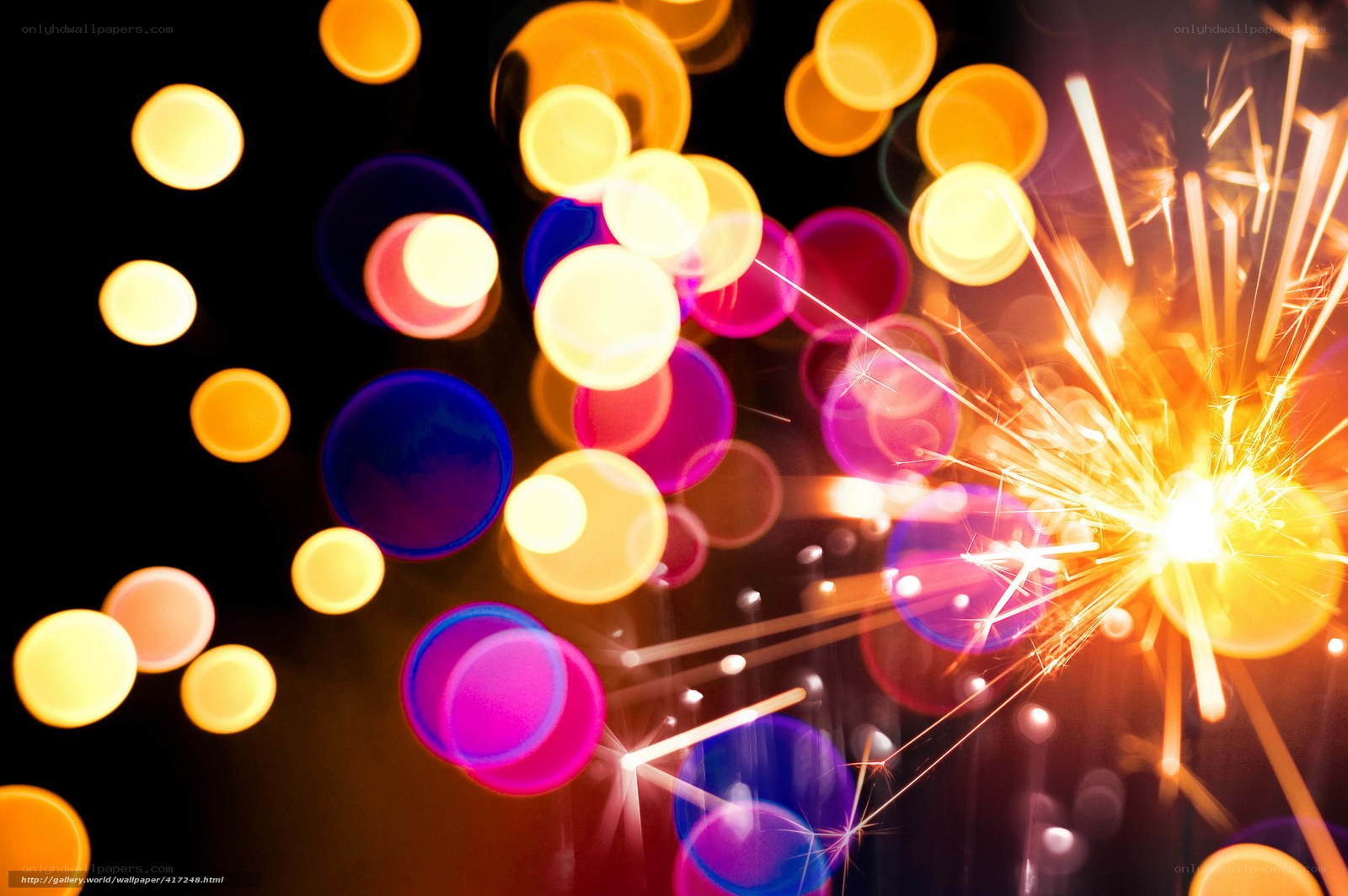 Sparkler lights and bokeh