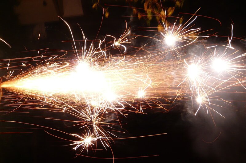 Sparklers at Night — Black, Dramatic