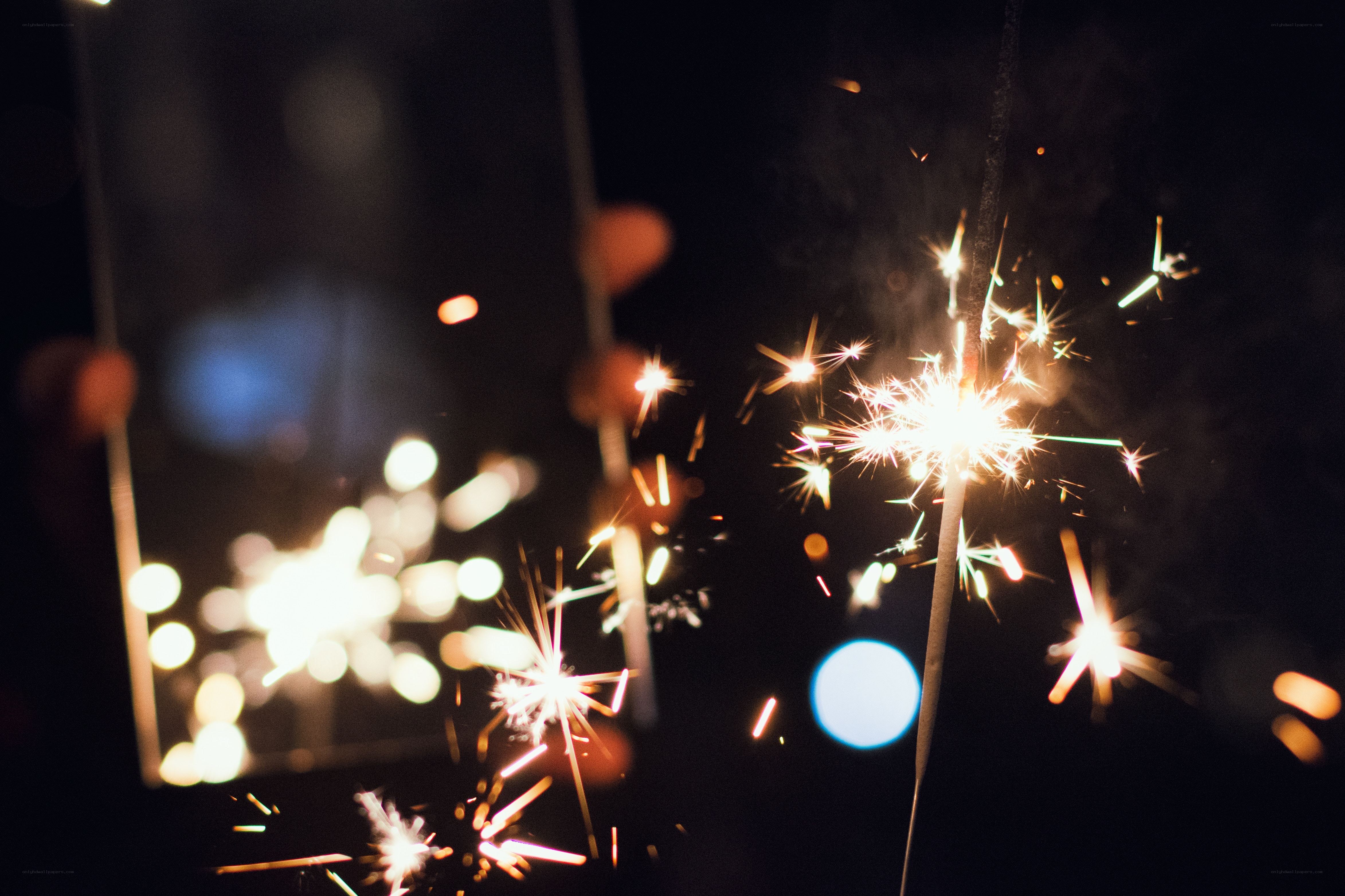 Sparklers at night celebration