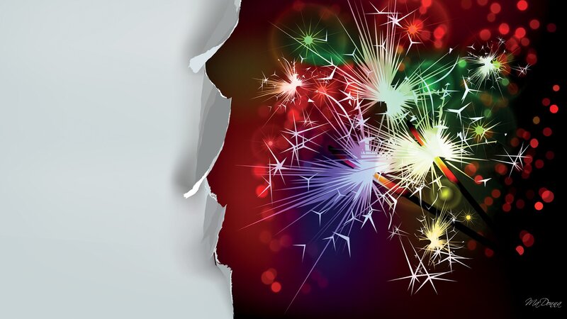 Sparklers Bursting in Night