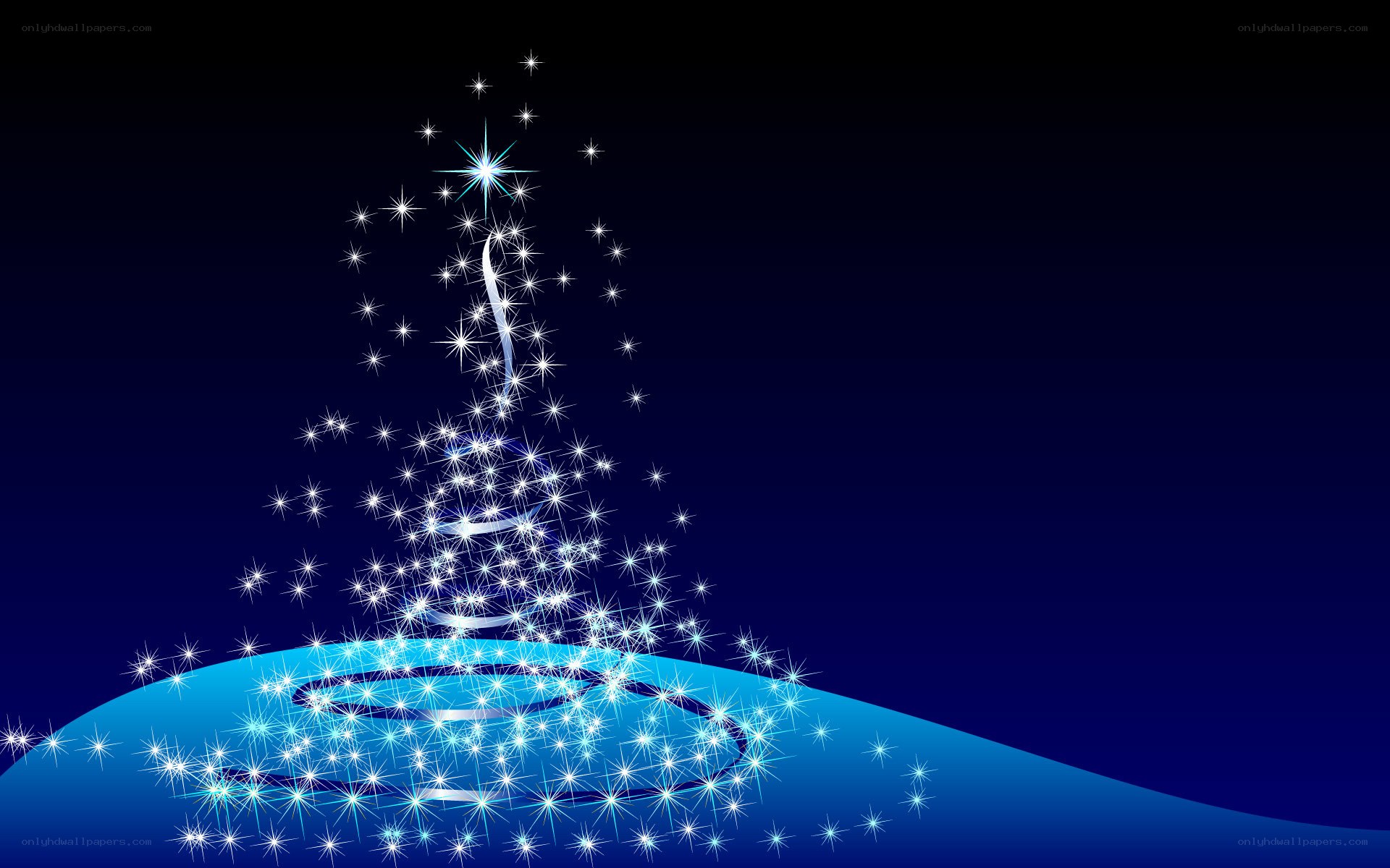 sparkling blue christmas tree