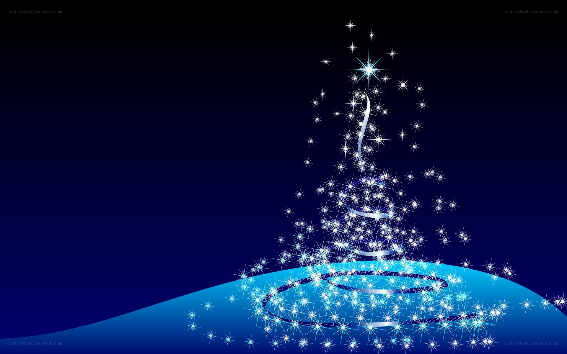 sparkling blue christmas tree