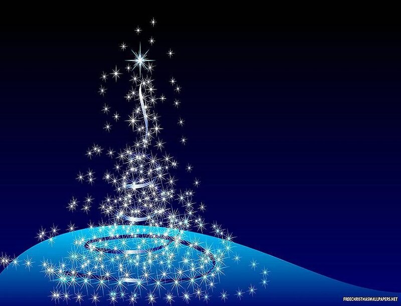 sparkling blue christmas tree
