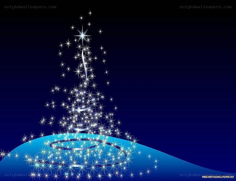 sparkling blue christmas tree