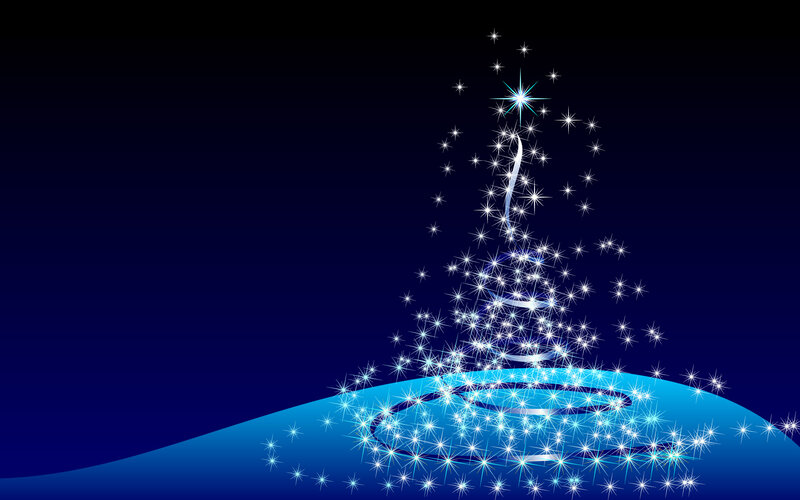 Sparkling Blue Christmas Tree — Festive