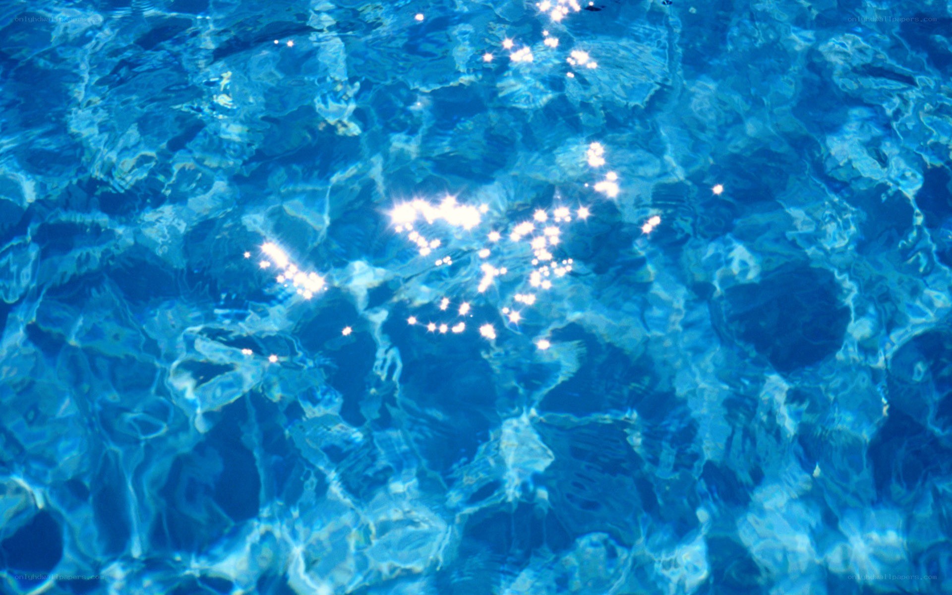 sparkling blue water surface