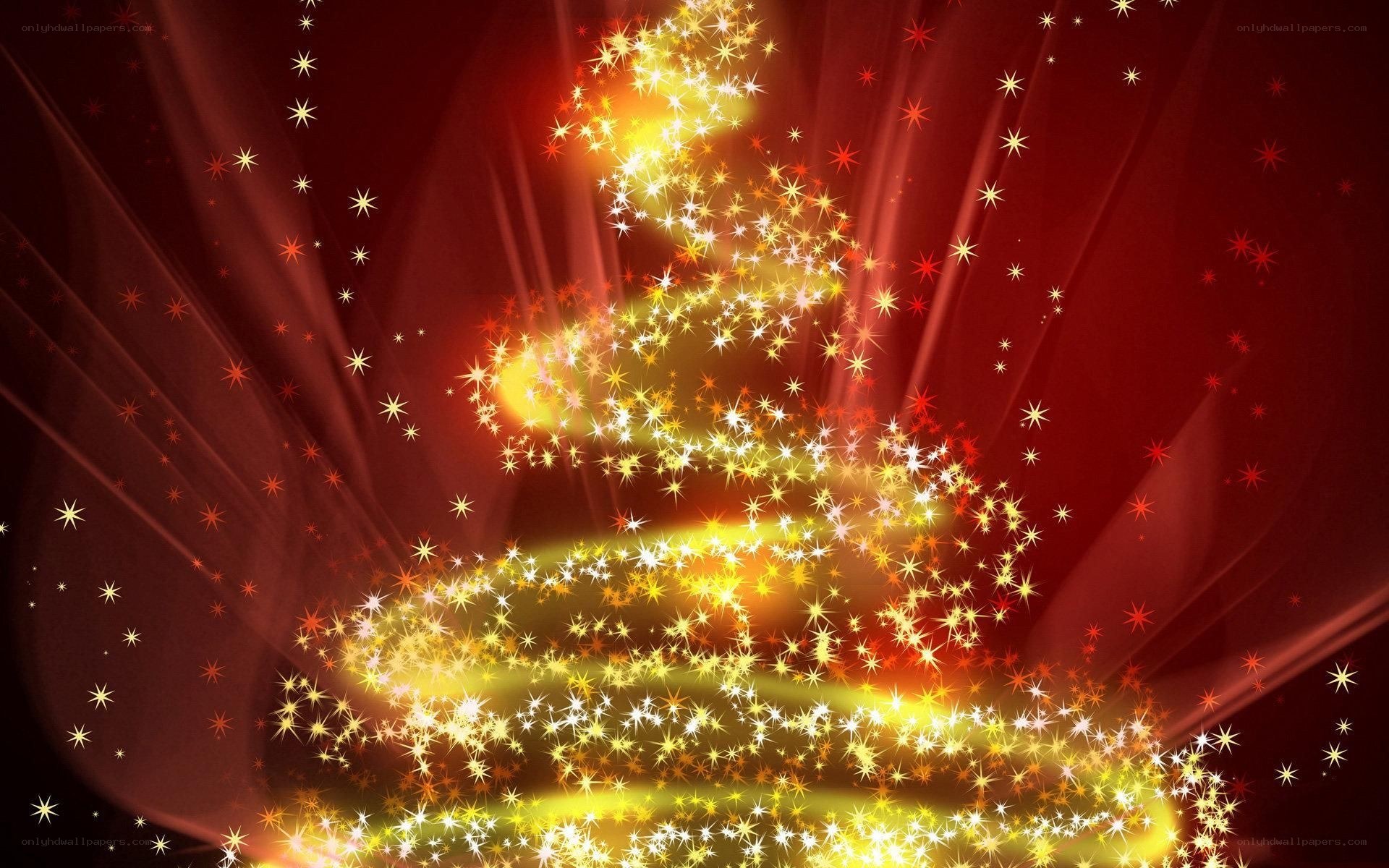 sparkling golden christmas tree