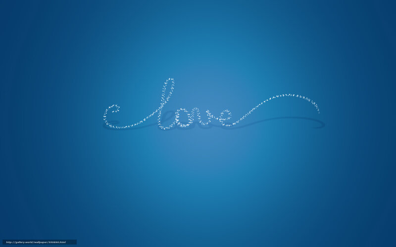 sparkling love text on blue