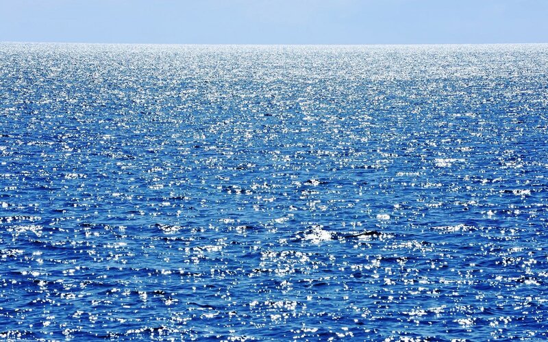 Sparkling Ocean Surface — Blue, Serene, Afternoon, Photograph, Sky, Sunlight