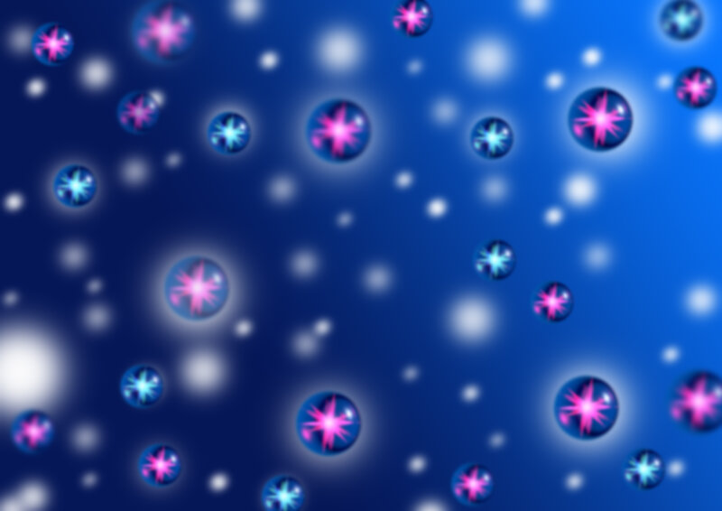 Sparkling Orbs in Blue Space