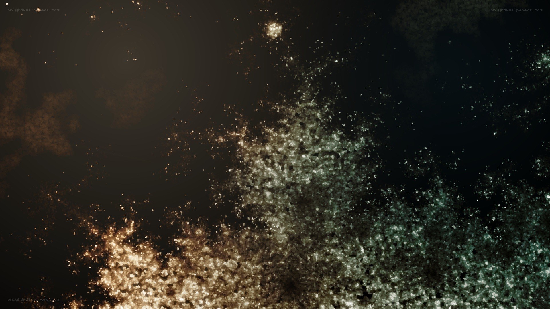 sparkling particle explosion