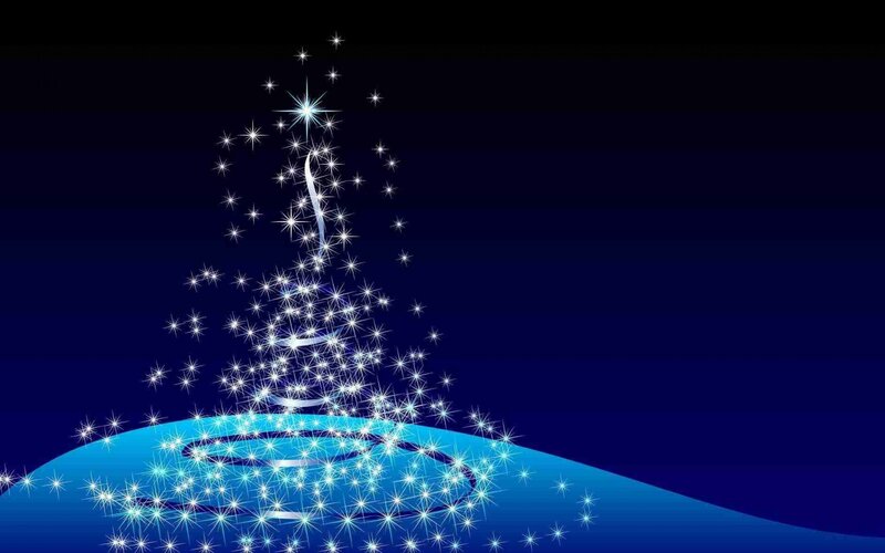 Sparkling Star Tree — Blue, Magical, Night