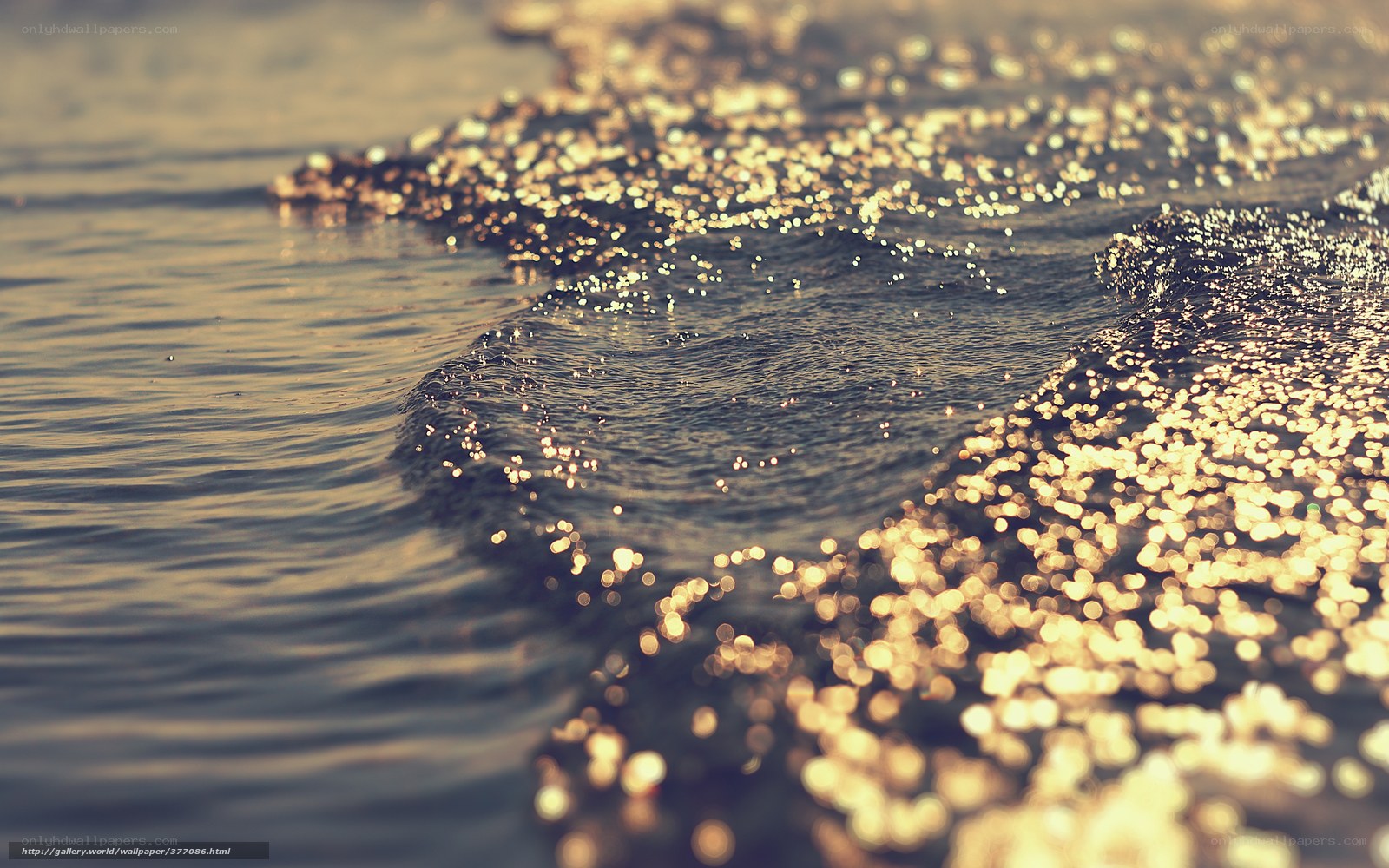 sparkling water at sunset
