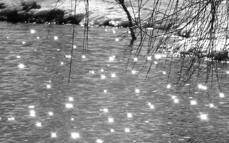 Sparkling Water Surface — Black, Serene, Winter