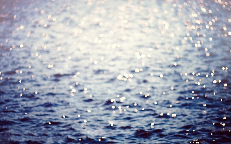 Sparkling Water Surface — Blue, Serene, Sunset, Photograph