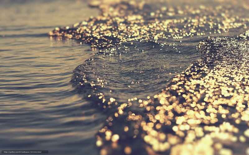 Sparkling Water Waves — Gold, Serene