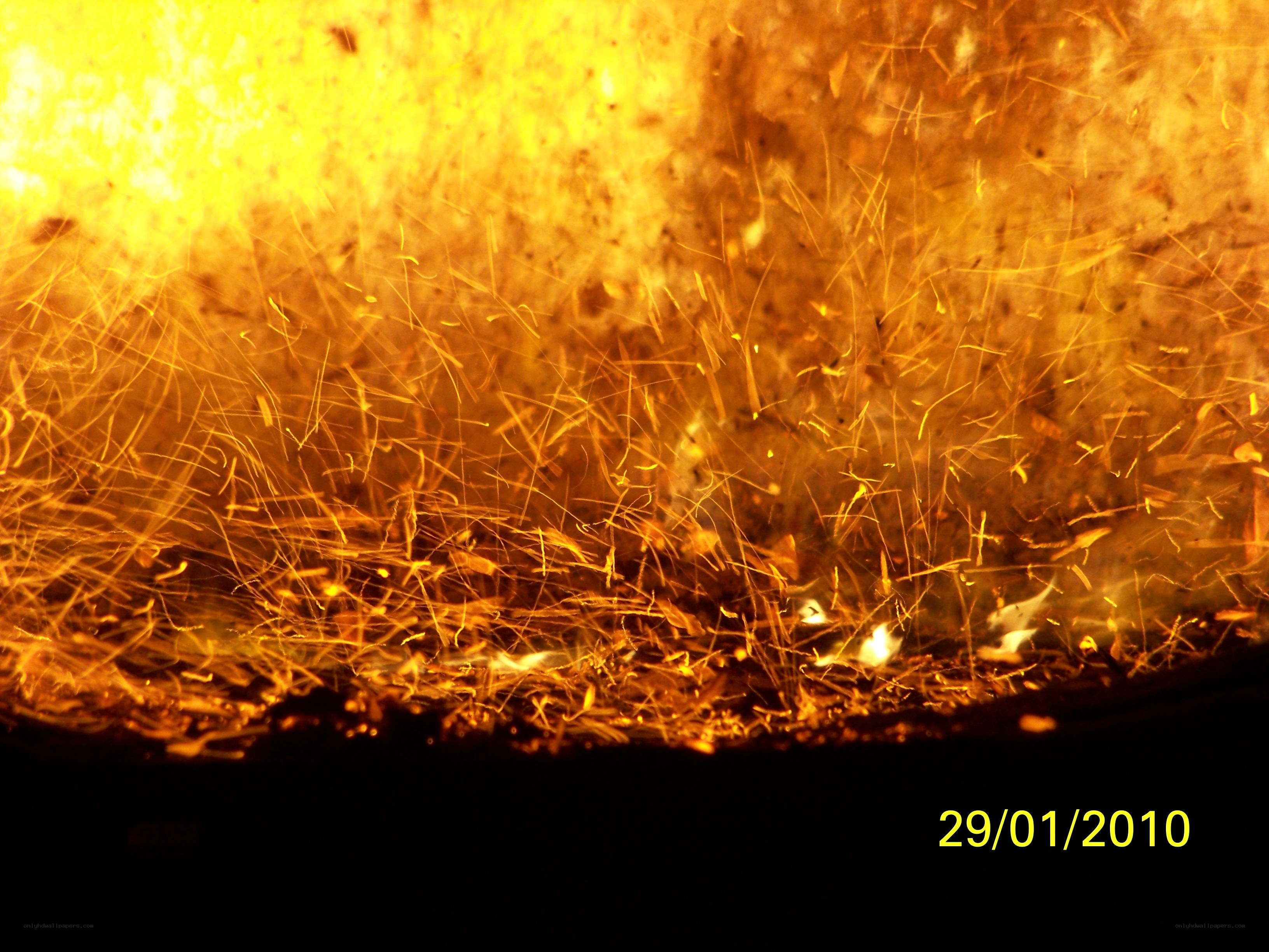 Sparks from a fire