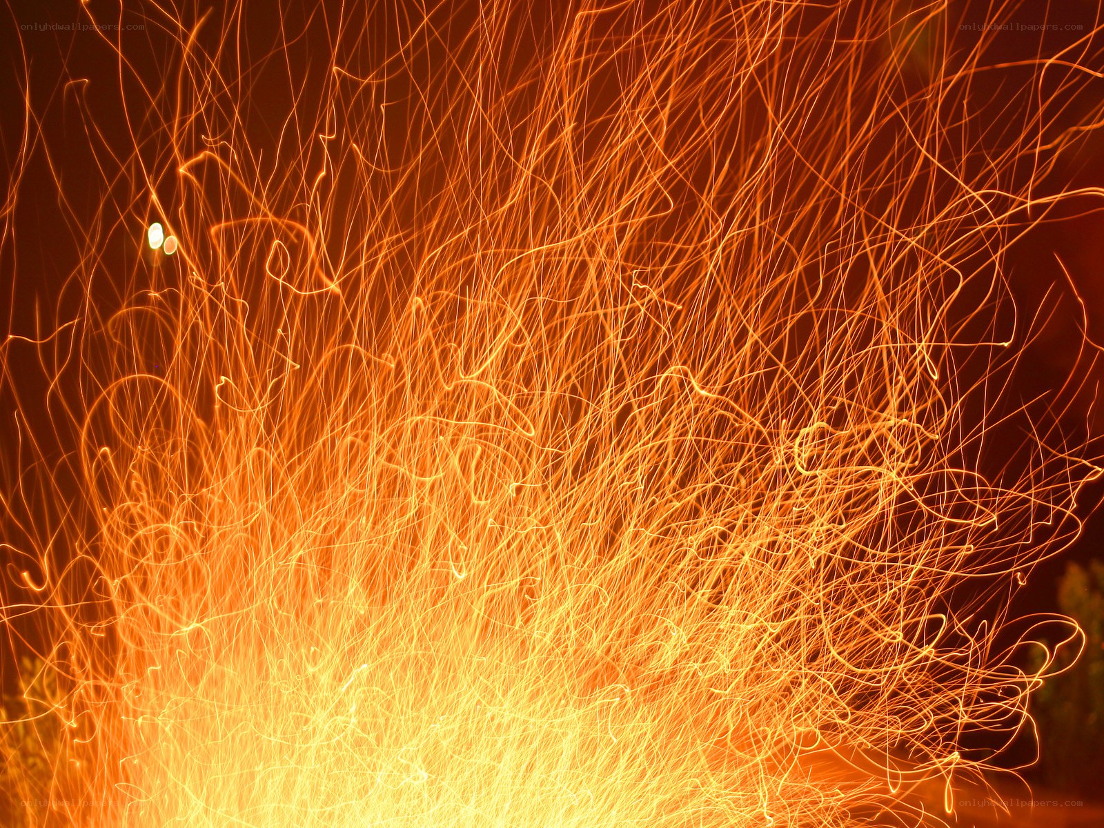 Sparks from a fire