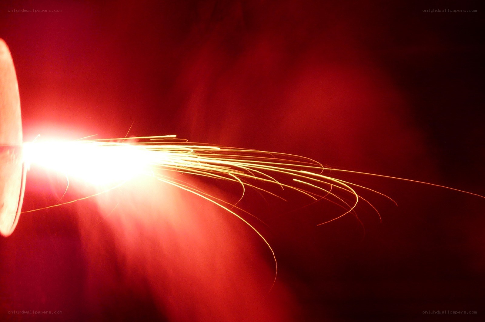 Sparks from a grinding wheel